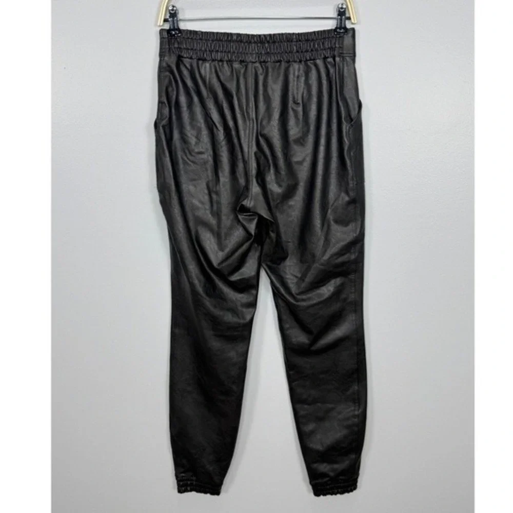 Spanx Faux Leather Jogger Pants Size Medium Black Pull On High Rise Casual Chic - Picture 6 of 11